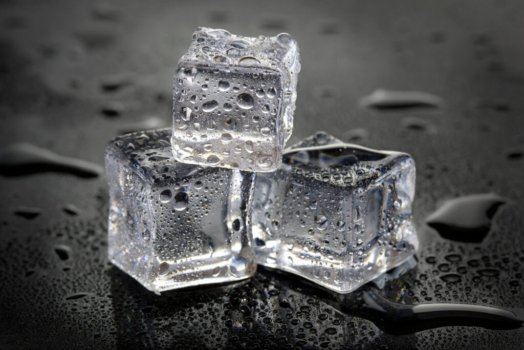 Decently clear frozen cubes.