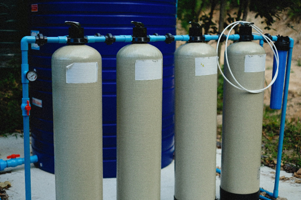 Residential water filtration system installed for new construction