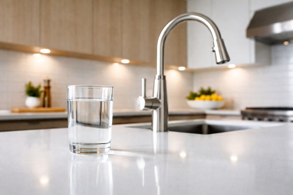 Crystal clear water and clean faucets thanks to a water softener in Florida.