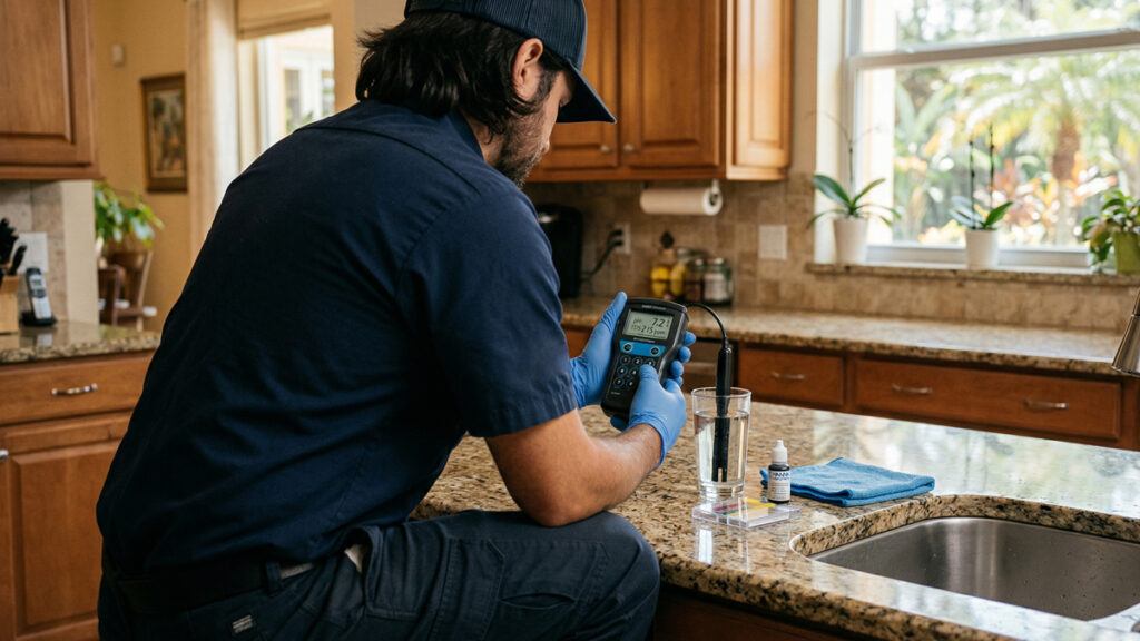 Professional water quality testing for water filtration systems Central Florida.