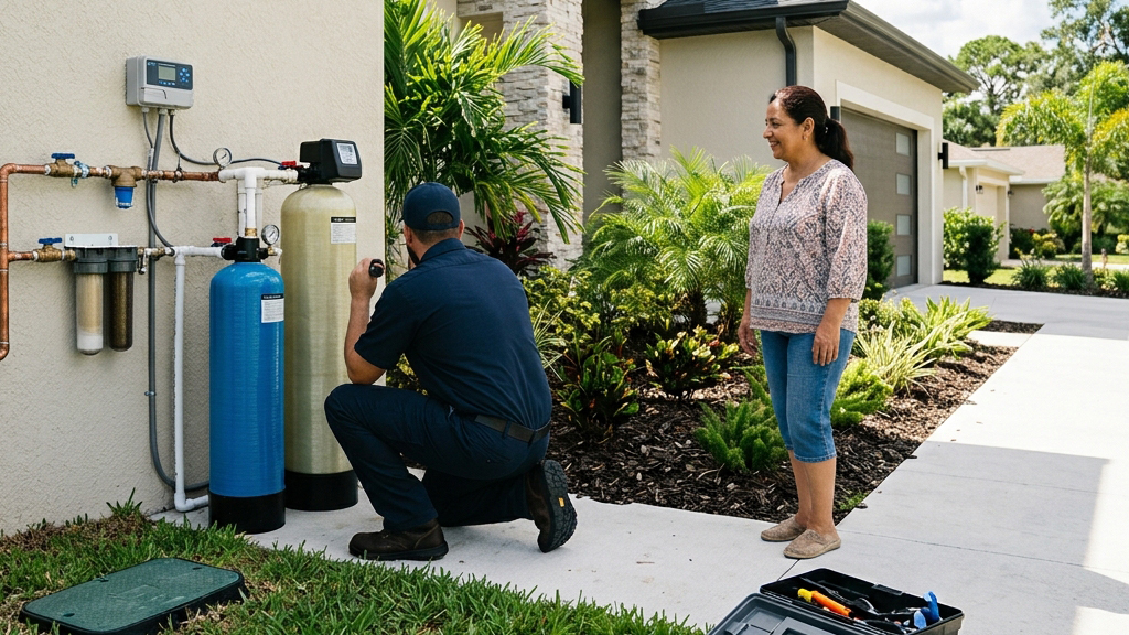 Home water filter system installed in a Central Florida home