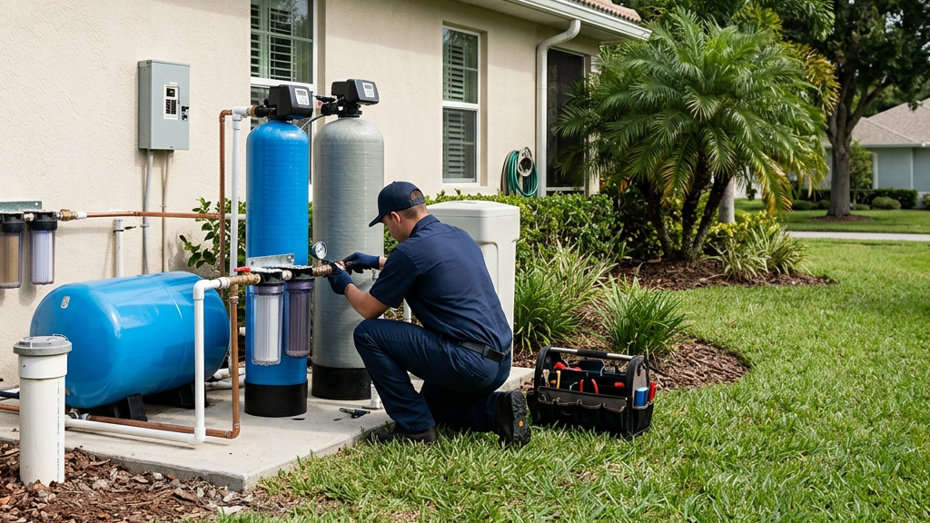 Residential well water filtration system in Central Florida